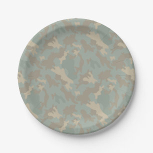 Camouflage Print Army Boys Birthday Party Supplies Paper Plate