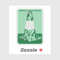 Camouflage rd cone funny traffic cone