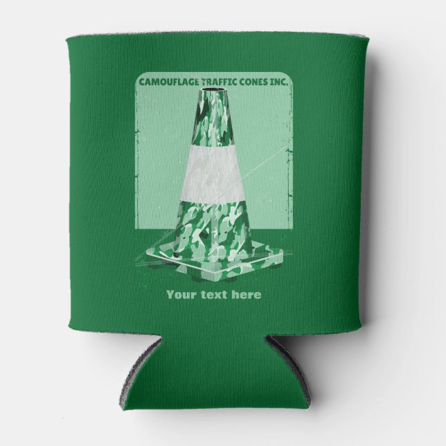 Camouflage rd cone funny traffic cone can cooler (Front)