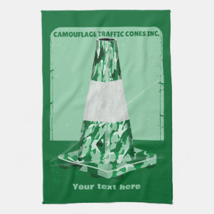 Camouflage rd cone funny traffic cone kitchen towel