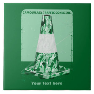 Camouflage rd cone funny traffic cone tile