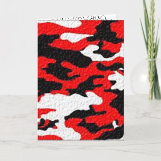 Camouflage Red Patterns Card (Front)