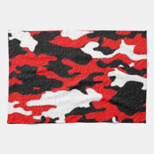 Camouflage Red Patterns Kitchen Towel