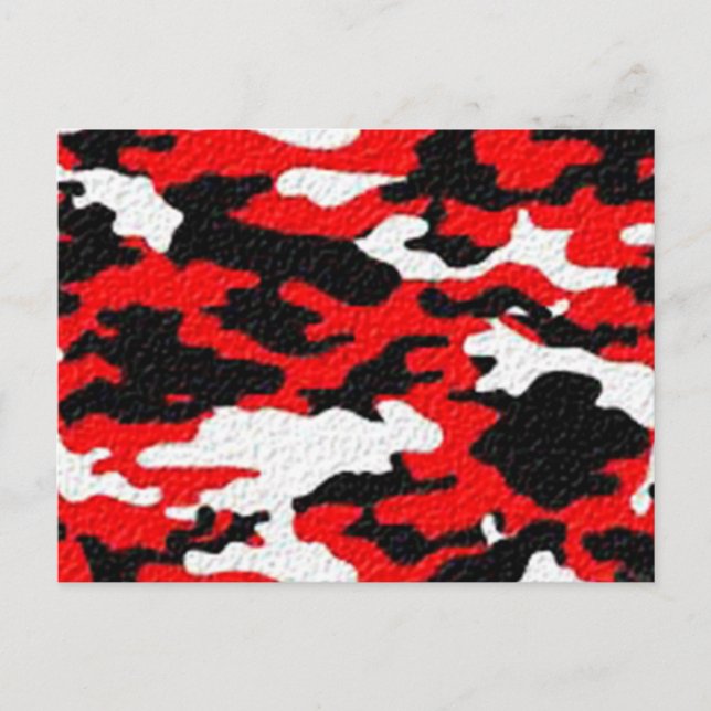 Camouflage Red Patterns Postcard (Front)