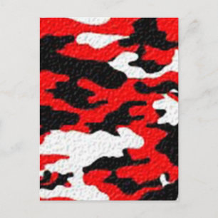 Camouflage Red Patterns Postcard