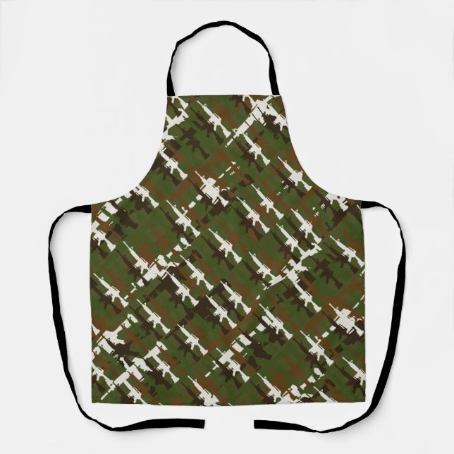Camouflage Rifle Military Style Cool Gun Pattern Apron (Front)