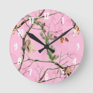 Camouflage rose Chasse Fille Véritable horloge mur