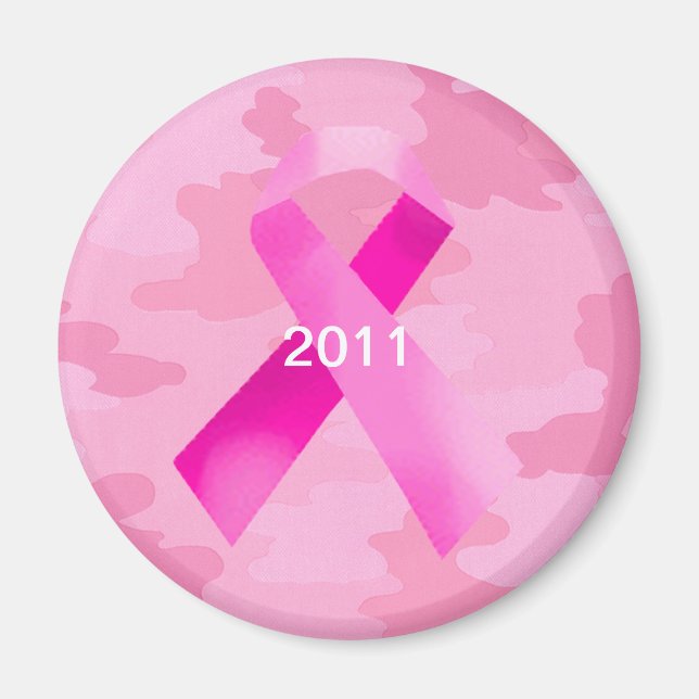 Camouflage rose clair ruban rose Date Magnet (Devant)