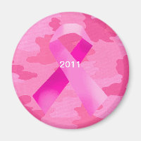 Camouflage rose foncé Ruban rose Date Magnet