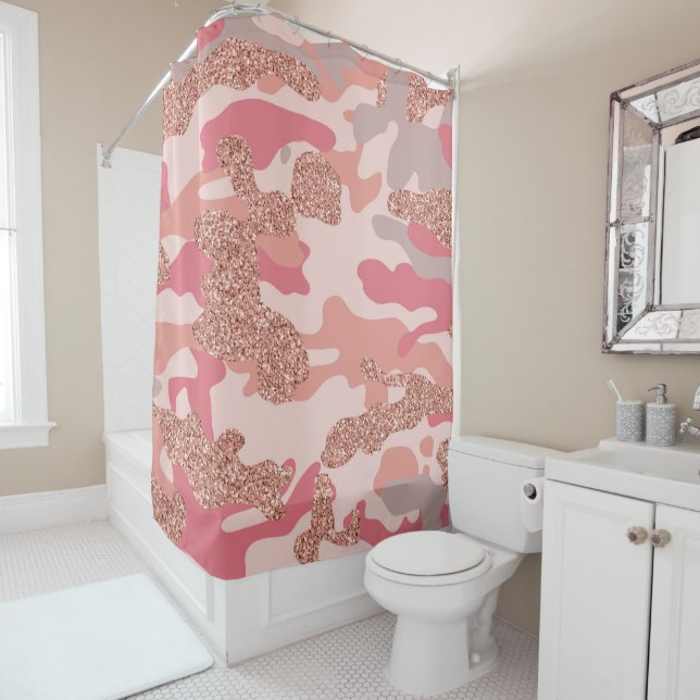 Camouflage Rose Gold Blush Pink Camo Army Pattern  (In Situ)
