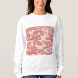 Camouflage Rose Gold Blush Pink Camo Army Pattern Sweatshirt