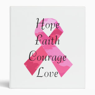 Camouflage rose Ribbon Faith Classeur