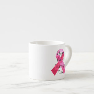 Camouflage rose Ribbon Faith Espresso Mug