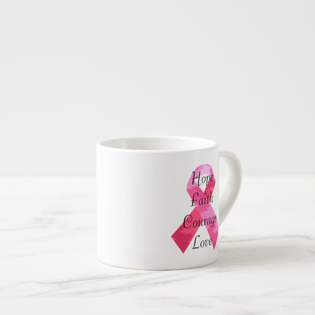 Camouflage rose Ribbon Faith Espresso Mug (Devant droit)