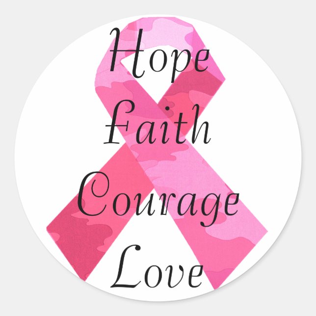 Camouflage rose Ribbon Faith Stickers (Devant)