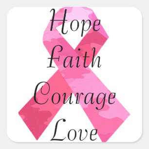 Camouflage rose Ribbon Faith Stickers