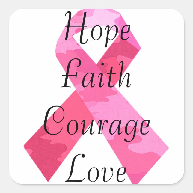 Camouflage rose Ribbon Faith Stickers (Devant)