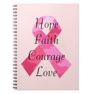 Camouflage rose Ruban Faith Carnet spirale