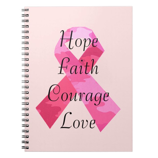 Camouflage rose Ruban Faith Carnet spirale (Devant)