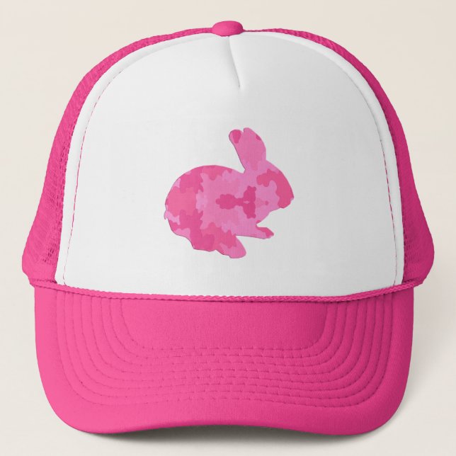 Camouflage rose Silhouette Casquette lapin de Pâqu (Devant)