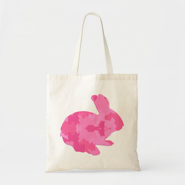 Camouflage rose Silhouette Sac fourre-tout lapin d (Devant)