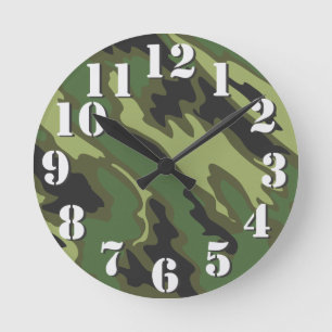 Camouflage Round Clock