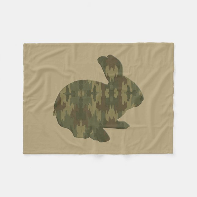 Camouflage Silhouette Bunny Couverture en polaire (Devant (Horizontal))