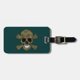 Camouflage Skull And Crossbones Luggage Tag