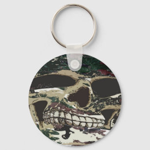 Camouflage Skull Keychain