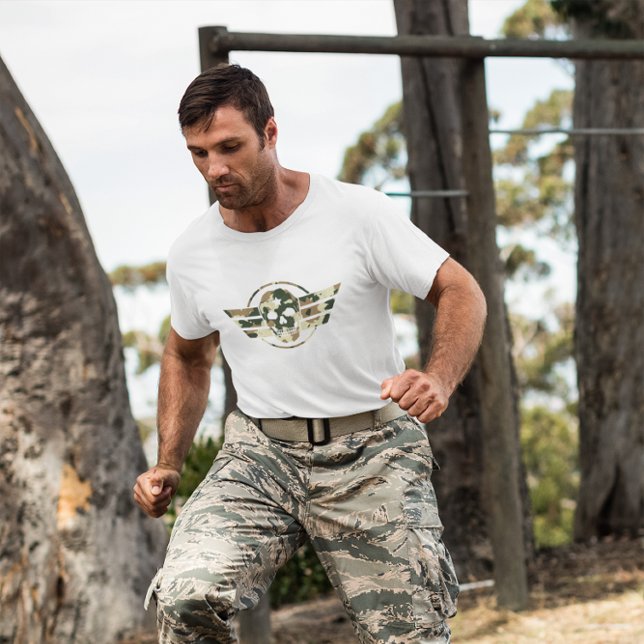 Camouflage Skull | Military Pride Veteran  T-Shirt (Creator Uploaded)