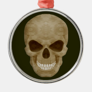 Camouflage Skull Round Ornament