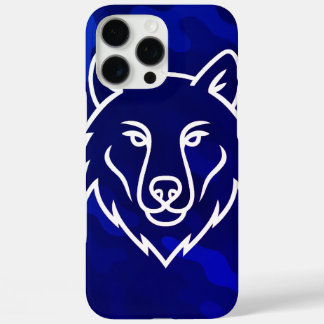 Camouflage Spirit – White Wolf Line Art iPhone 16 Pro Max Case
