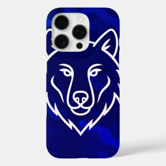 Camouflage Spirit – White Wolf Line Art iPhone 16 Pro Case