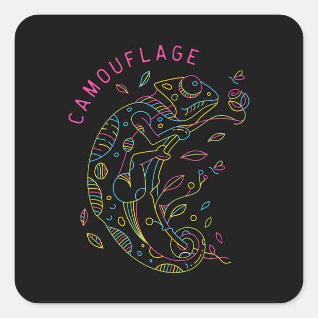 Camouflage Square Sticker (Front)