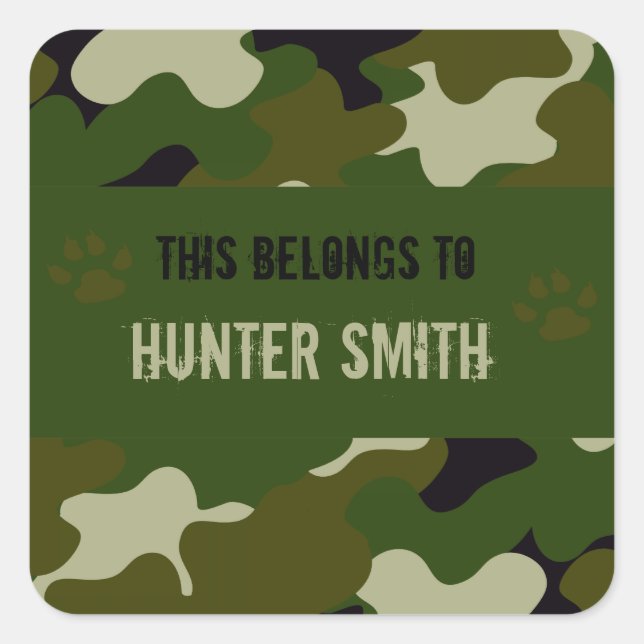 Camouflage Square Sticker (Front)