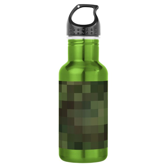 camouflage squared green 532 ml water bottle (Front)