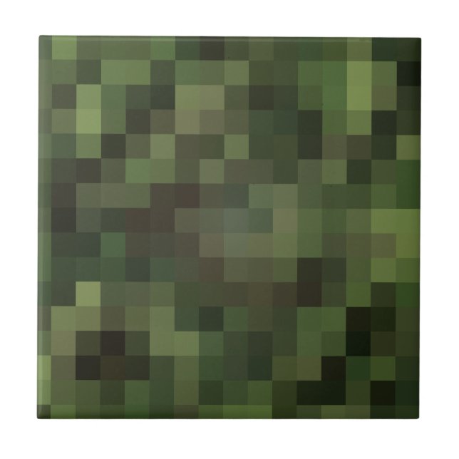 Camouflage Squared Green Tile (Front)