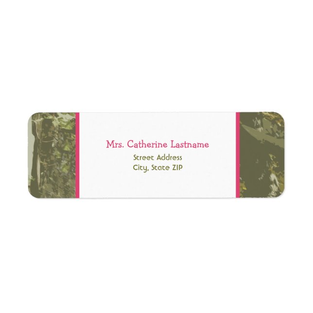 Camouflage & Sticker Étiquette de adresse rose (Devant)