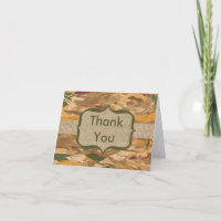 Camouflage Thank You Card Note