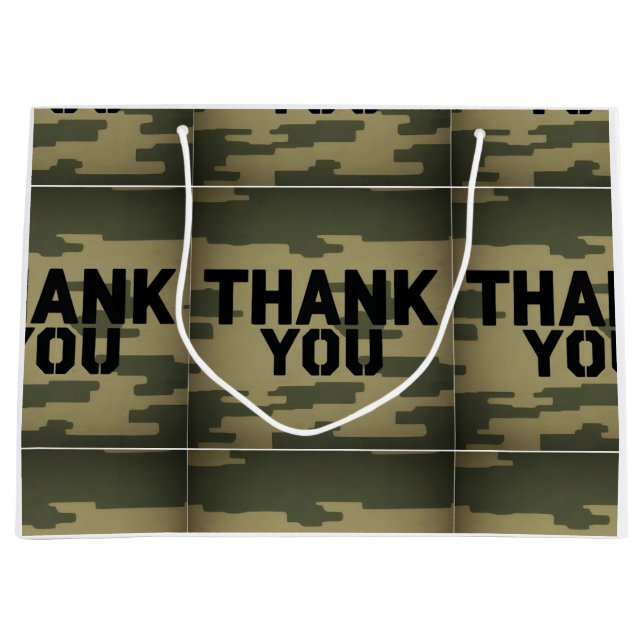 Camouflage "Thank You" Gift Bag (Front)