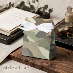 Camouflage Themed Party Tent Favor Box