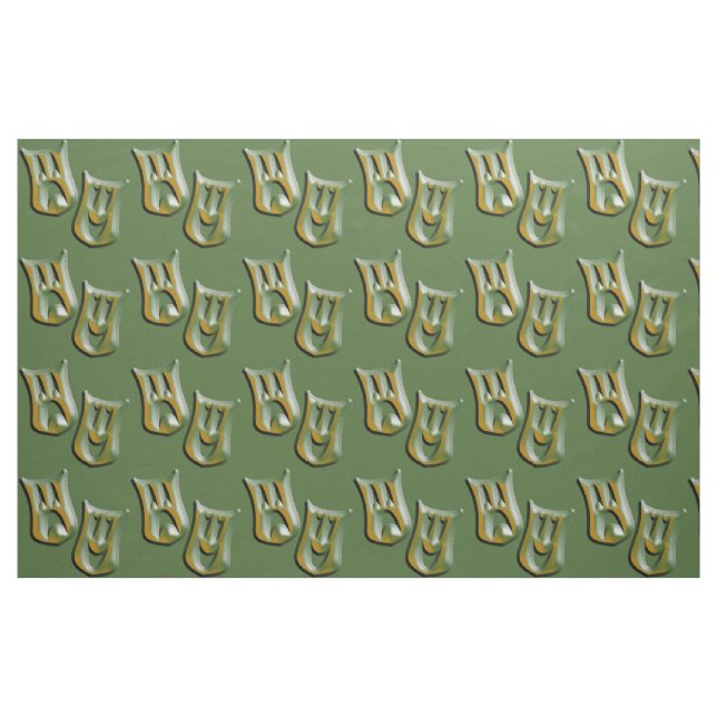 Camouflage Tragedy and Comedy Masks Fabric (Yard)