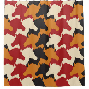 Camouflage unicorn heads, repeating pattern.