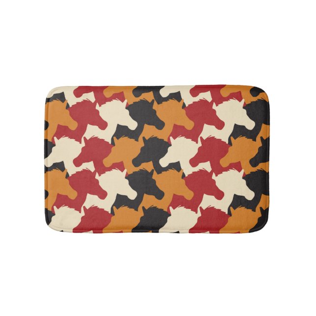 Camouflage unicorn heads, repeating pattern. bath mat (Front)