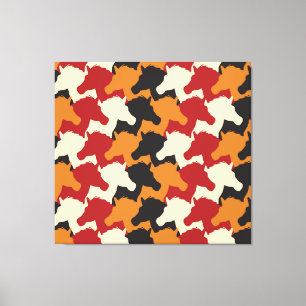 Camouflage unicorn heads, repeating pattern. canvas print