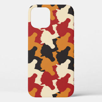 Camouflage unicorn heads, repeating pattern. iPhone 12 case