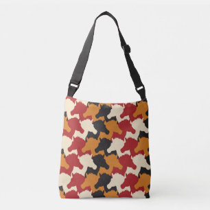 Camouflage unicorn heads, repeating pattern. crossbody bag