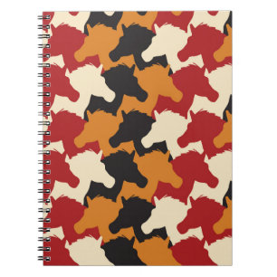 Camouflage unicorn heads, repeating pattern. notebook