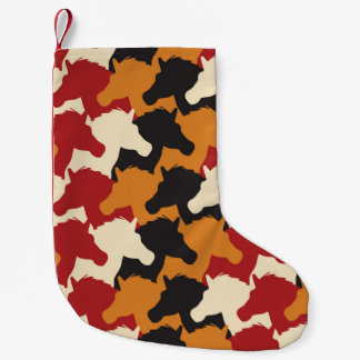 Camouflage unicorn heads, repeating pattern. small christmas stocking
