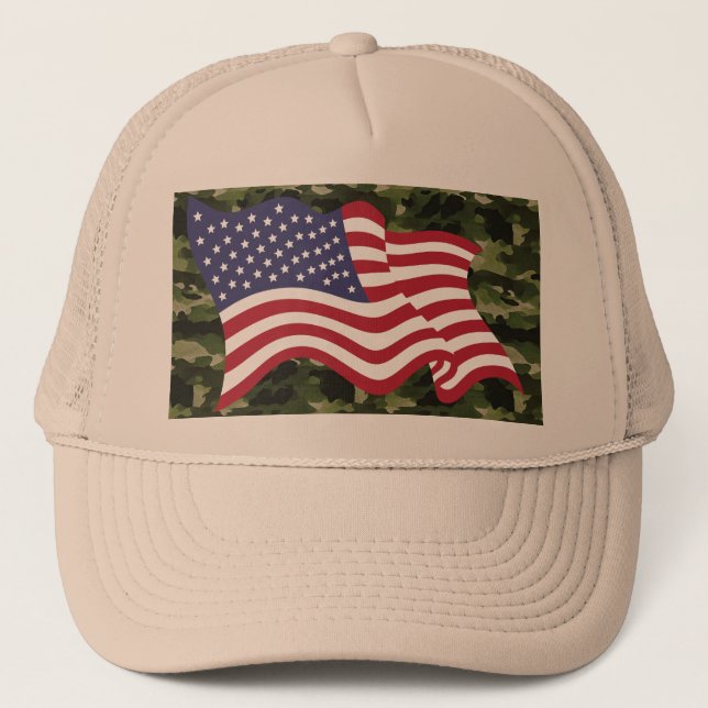 Camouflage USA Casquette du drapeau pour le port q (Devant)